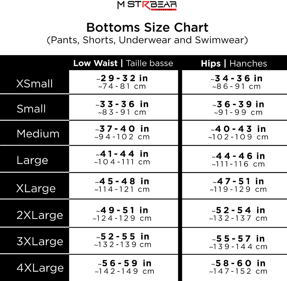Size Chart Mistrbear
