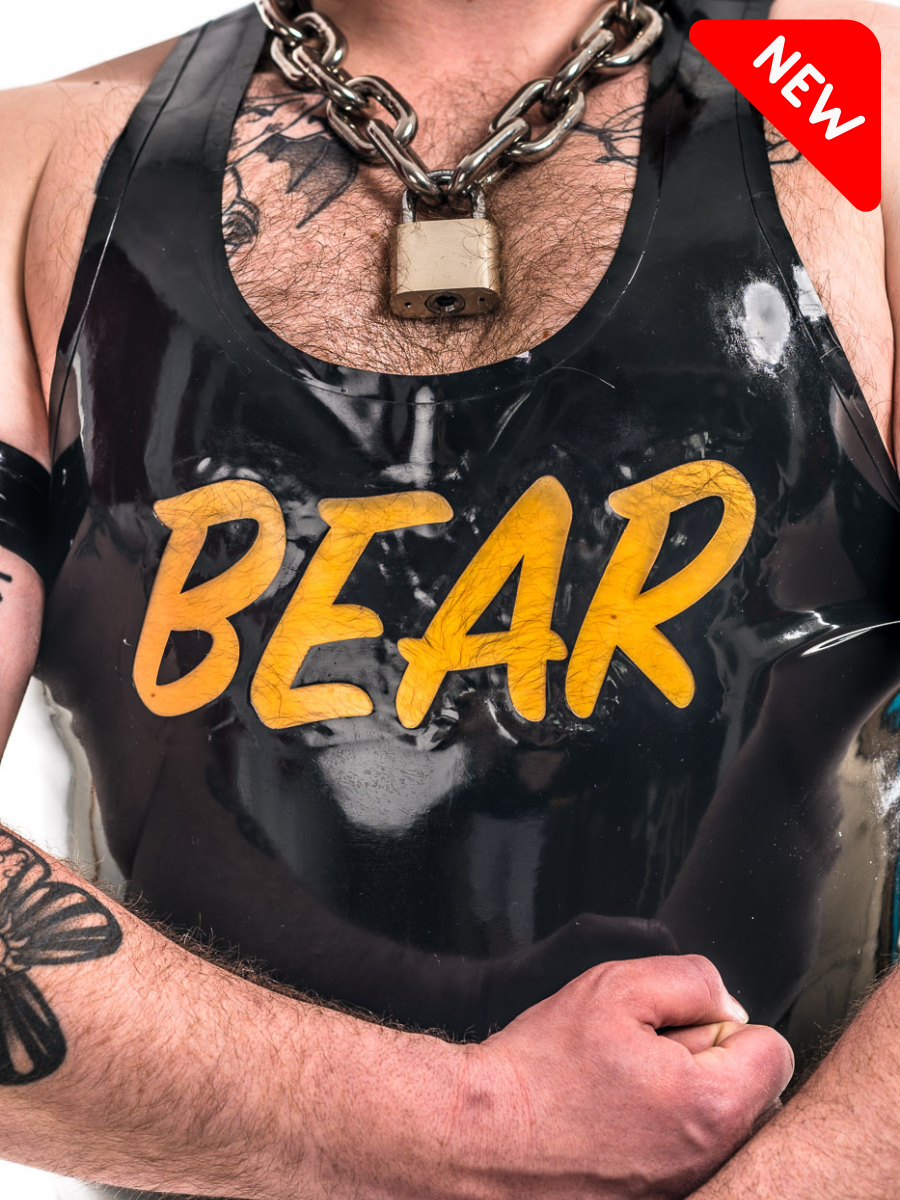 Latex Gym Tank Top - Bear Inverted Lettering – Image 3