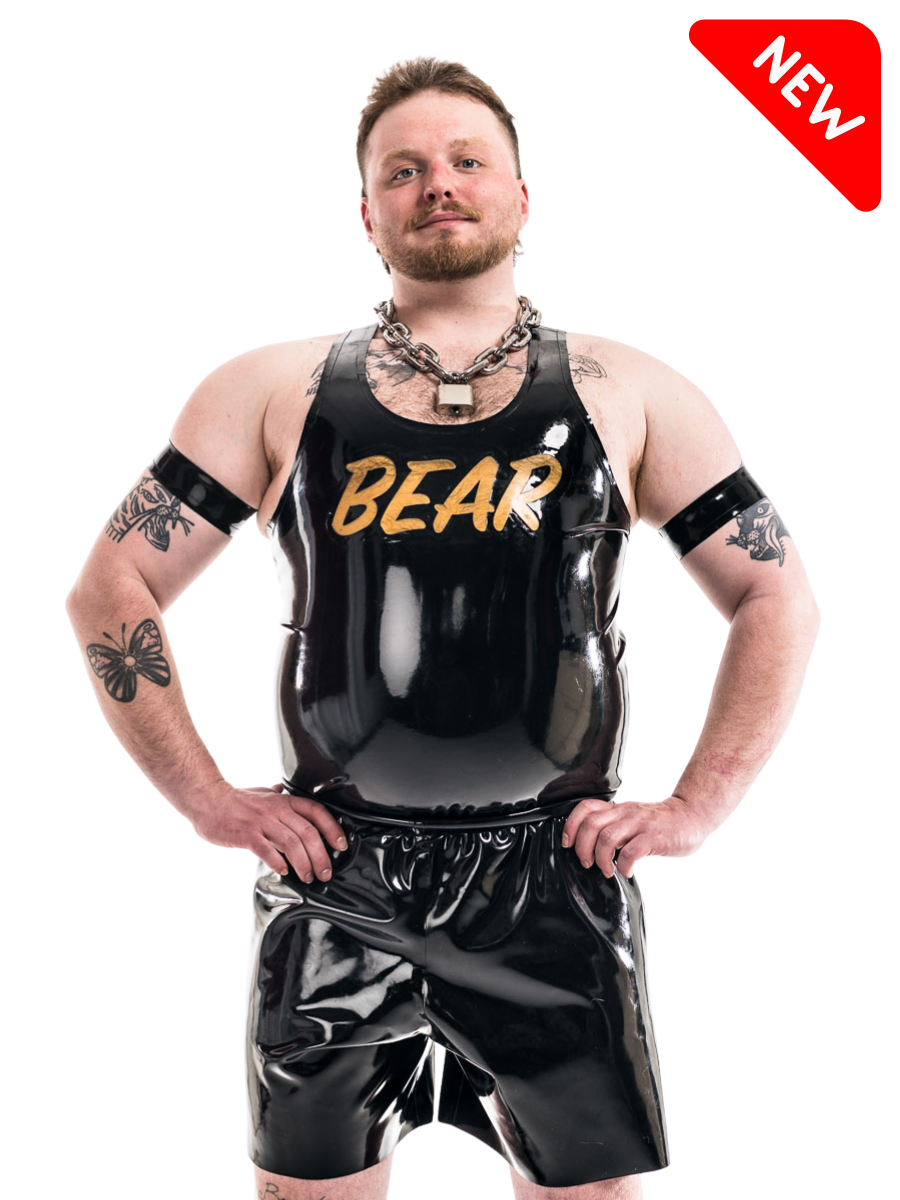 Latex Gym Tank Top - Bear Inverted Lettering