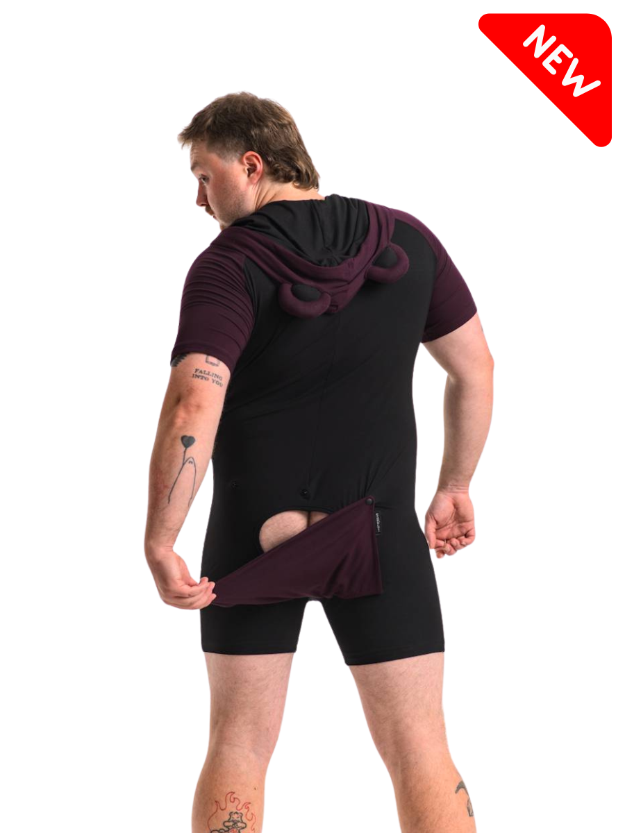 Bamboo Bear Onesie - Merlot - Image 2