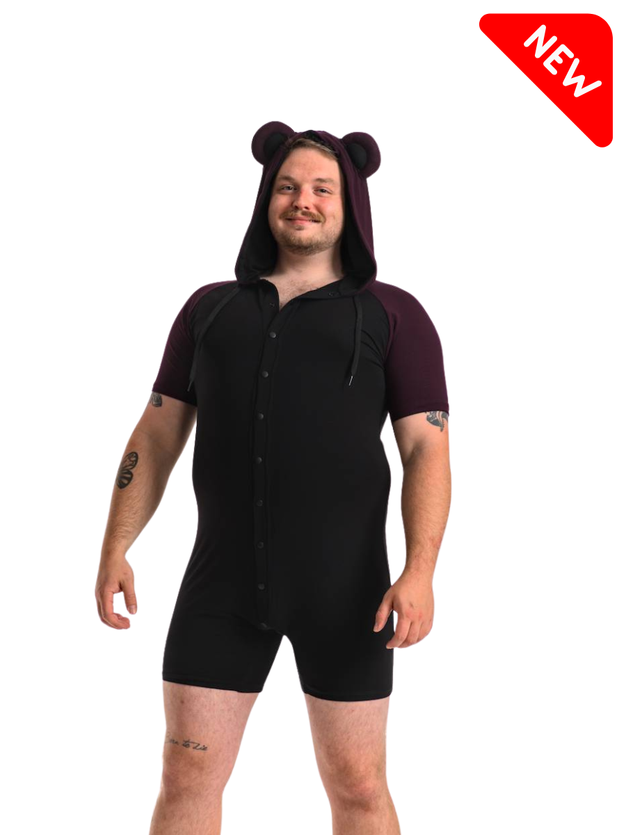 Bamboo Bear Onesie - Merlot